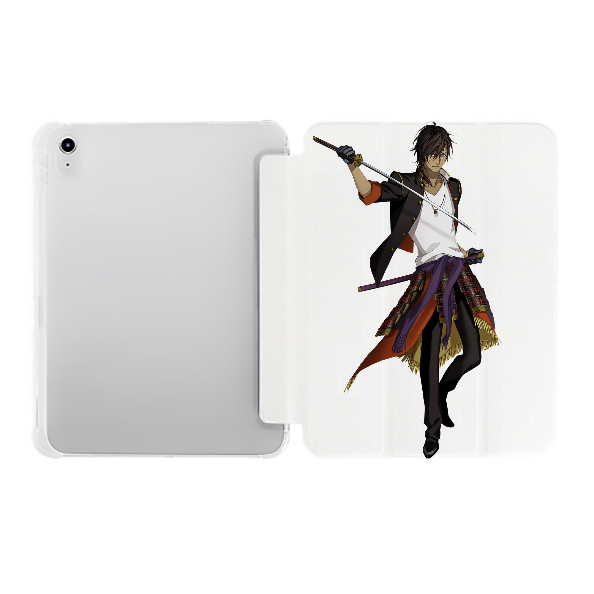 （画像用） 刀剣乱舞 Touken Ranbu IPad ケース ペン収納付き 三つ折りスタンド PUレザー×シリコン 対応機種9.5/10.5/10.9インチ